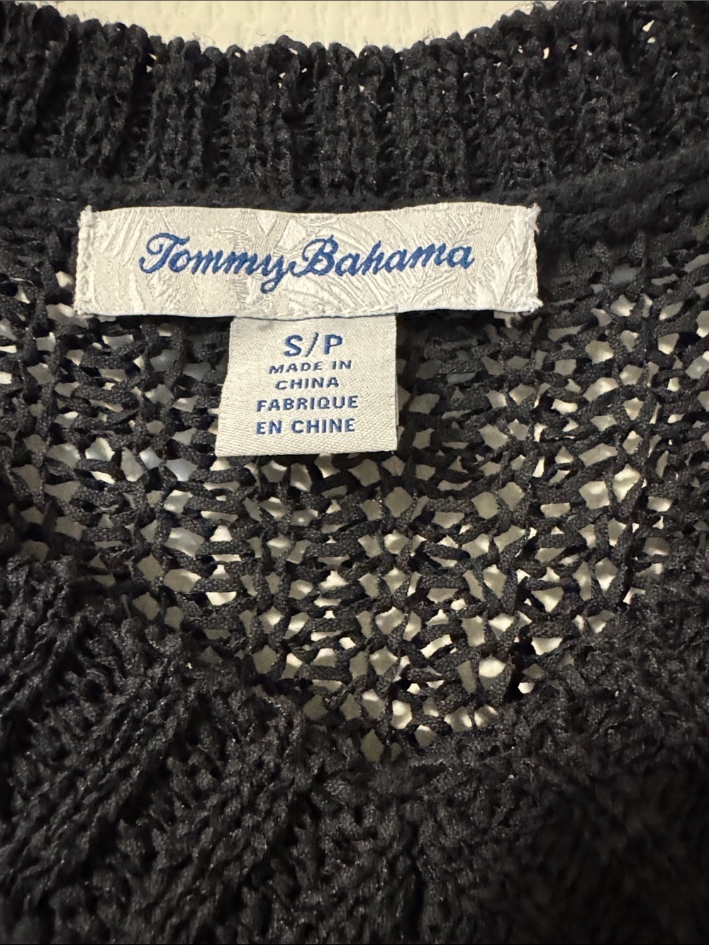 NWOT Tommy Bahama Women's Black Loose Knit Oversized Sweater 0068